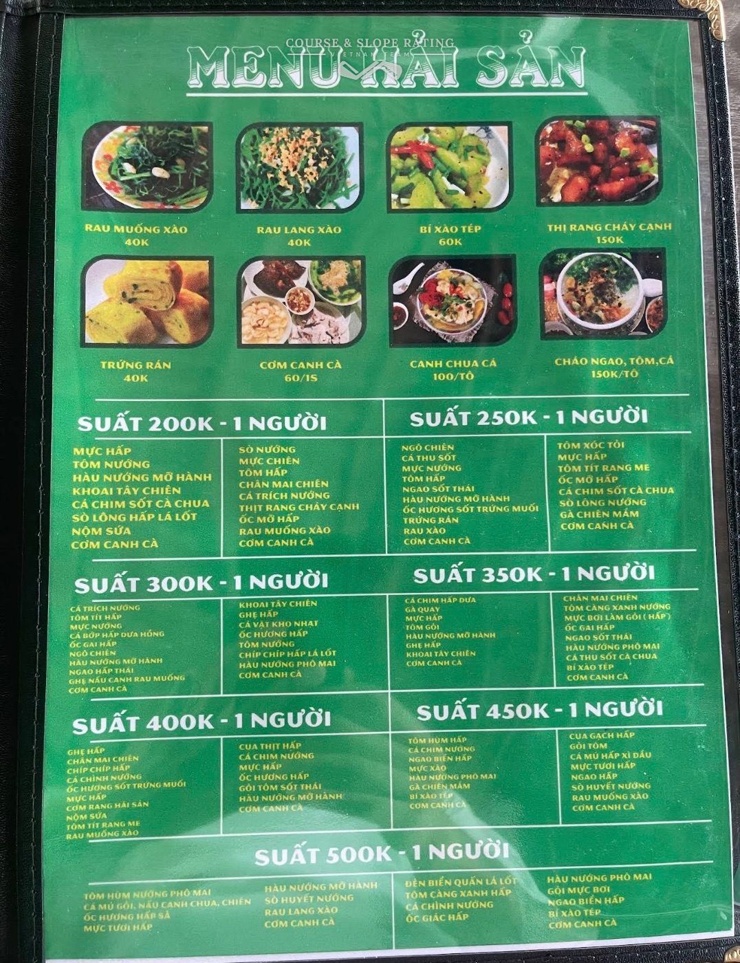 Nhà Hàng Bảo Phát · Thực đơn, giá